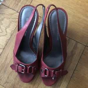Dark Red Naturalizer Slingback Heels